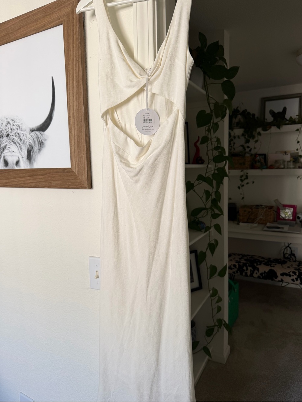 Petal & Pup Ivory Cutout Front Maxi Dress